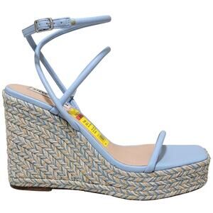 Steve Madden Women Unify Espadrille Wedge Strappy Sandal Size US 9.5M Light Blue